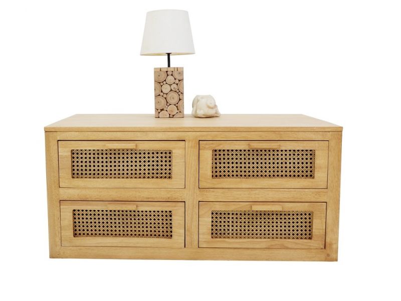 Meuble TV Flora 7 en hévéa massif