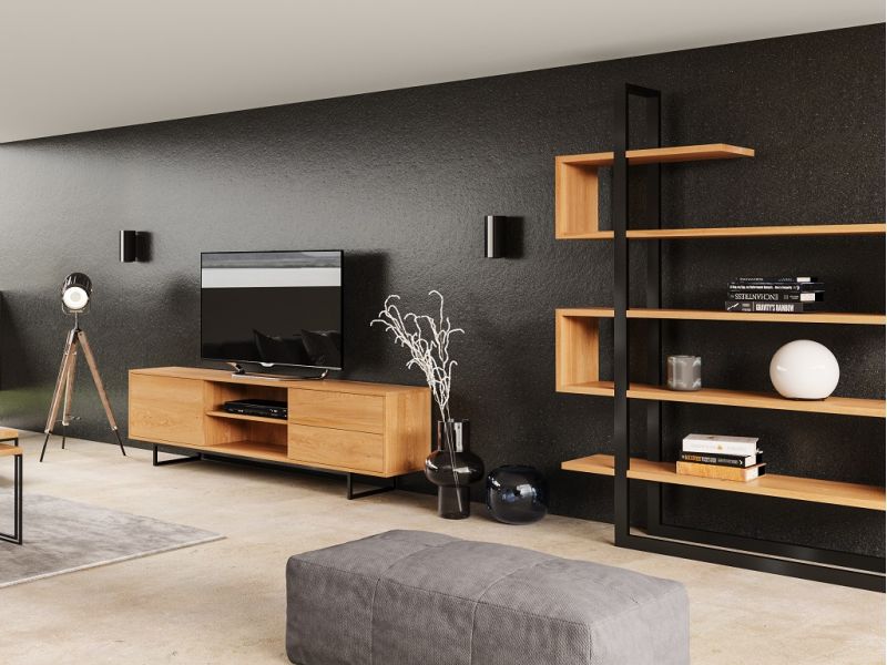 Meuble TV Montréal en chêne massif