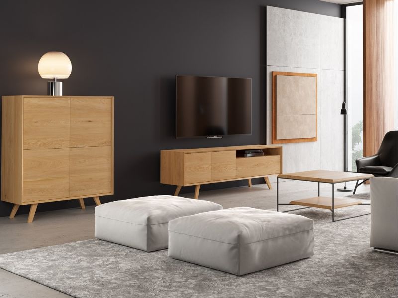 Meuble TV Québec en chêne massif