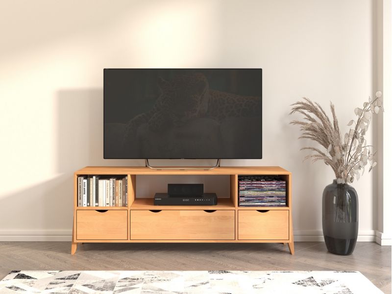 Meuble TV Jasmin en hêtre massif