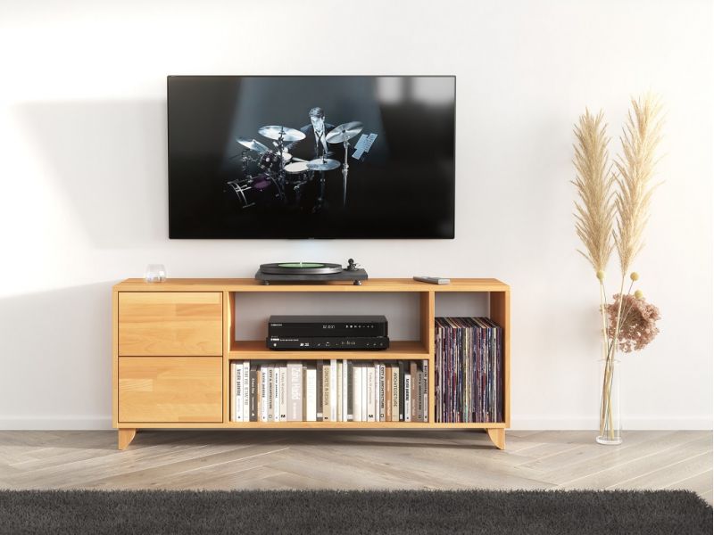 Meuble TV Myosotis en hêtre massif