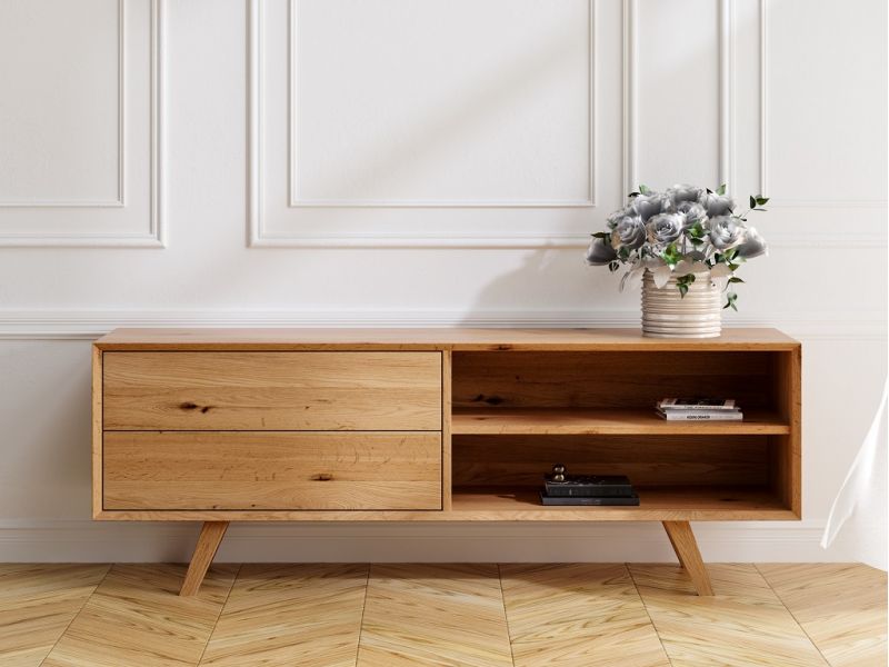 Meuble TV Québec 2 en chêne massif