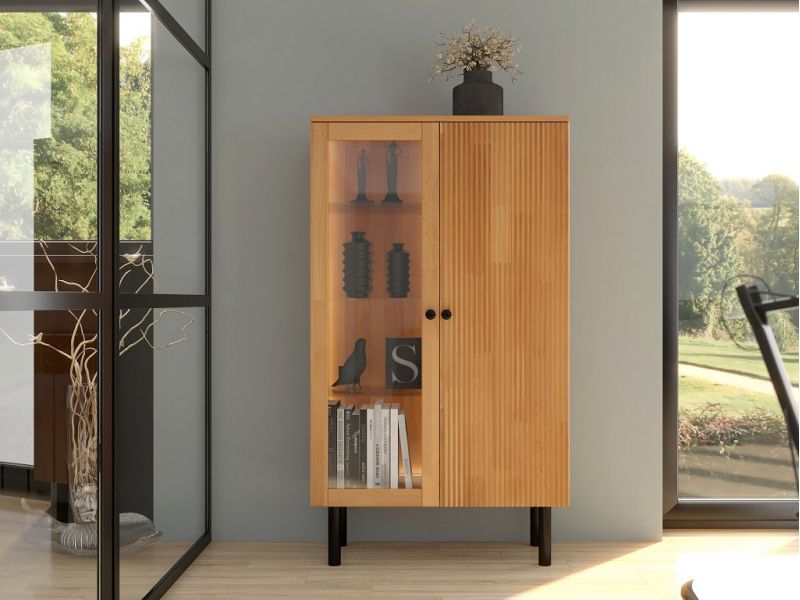 Vitrine Myosotis en hêtre massif