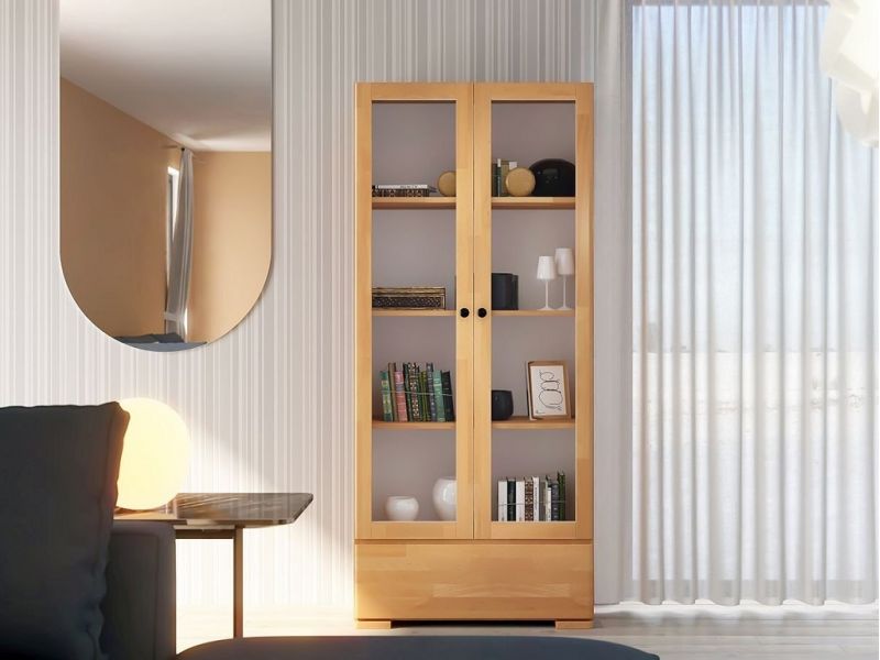 Vitrine Amaryllis en hêtre massif