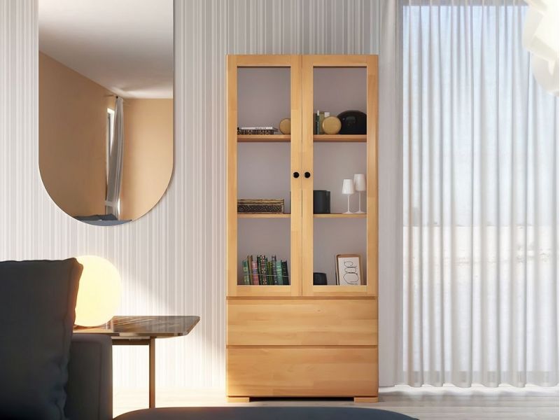 Vitrine Amaryllis 2 en hêtre massif 