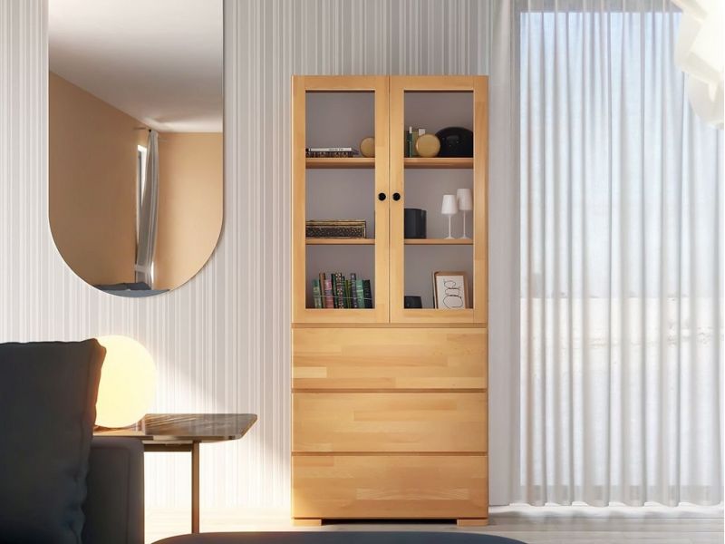 Vitrine Amaryllis 3 en hêtre massif 