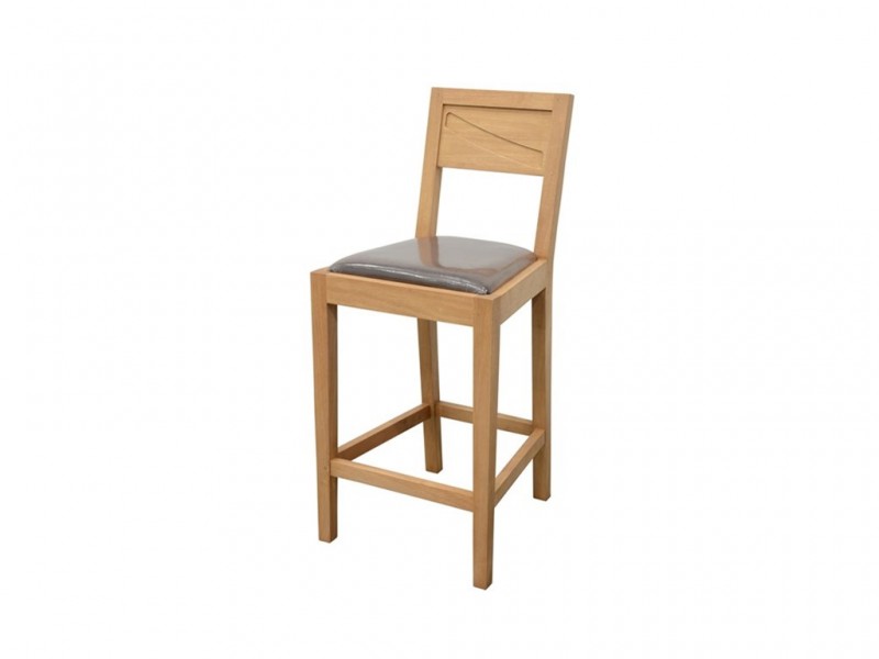 Chaise de bar Phuket en hévéa massif