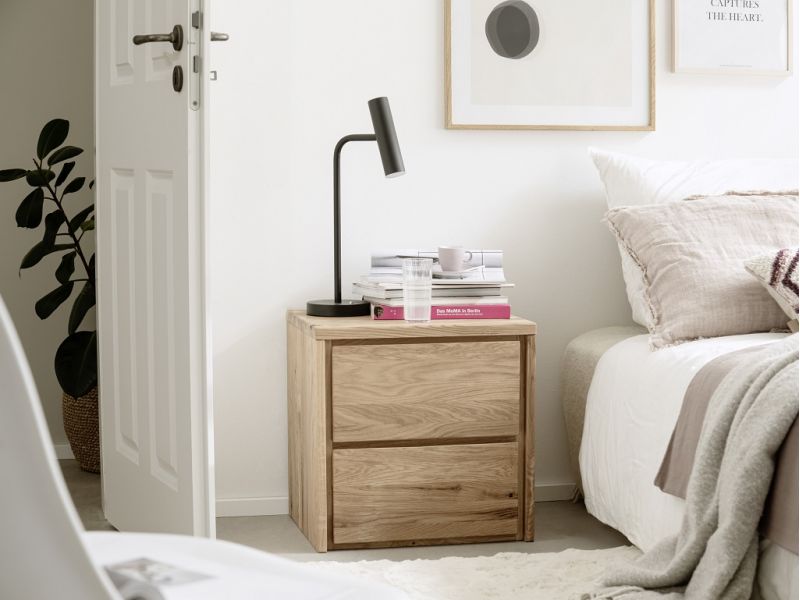 Chevet Léo en chêne massif