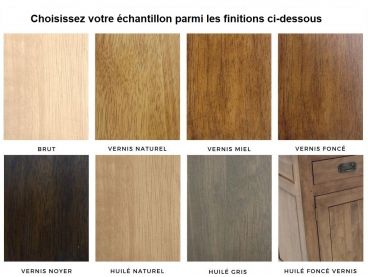 Echantillon teintes meubles en hévéa