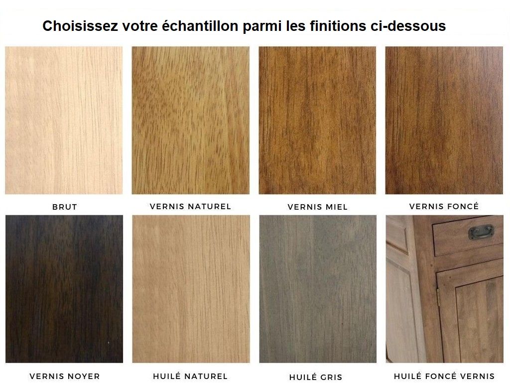Echantillon teintes meubles en hévéa