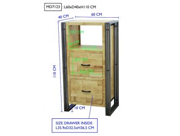 Colonne Industria en hévéa massif recyclé