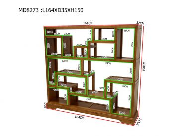 Bibliothèque Ranong 1 en hévéa massif