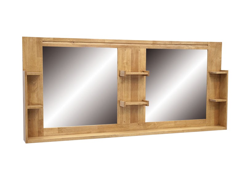 Miroir Salle de bain Océania en hévéa massif