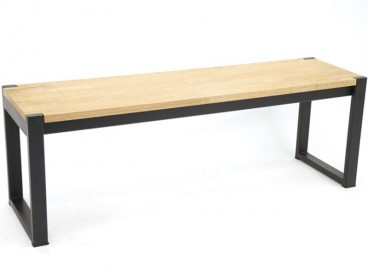 Banc 130cm, Pieds en acier, Finition Brut