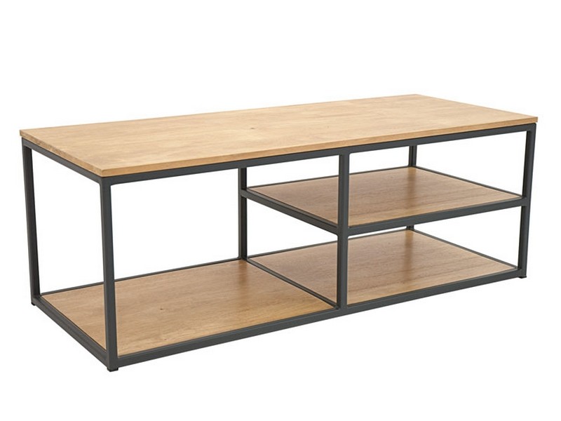 Meuble TV en bois massif, Finition Vernis Naturel