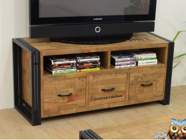 Meuble TV en bois recyclé , pieds en métal