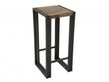 Tabouret haut en bois recyclé, style industriel