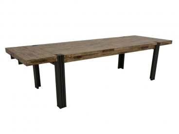 Table de repas en bois massif recyclé, style industriel