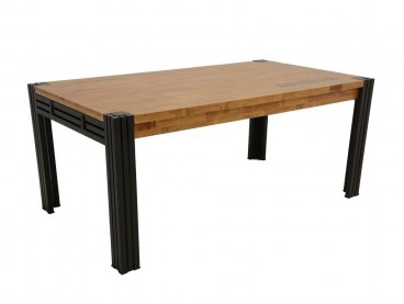 Table à manger en bois massif, style industriel