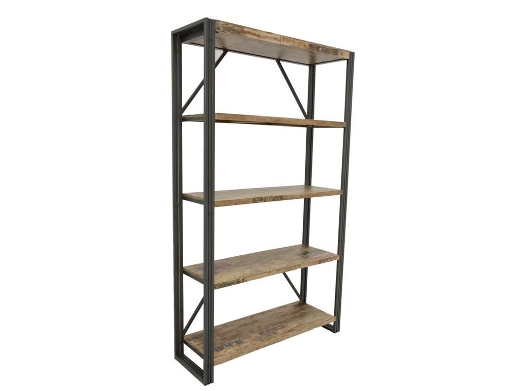 Bibliothèque Ranong 160 cm style asymétrique en hévéa massif - Etagère en  bois - Lotuséa