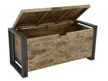 Malle rangement bois en bois recyclé