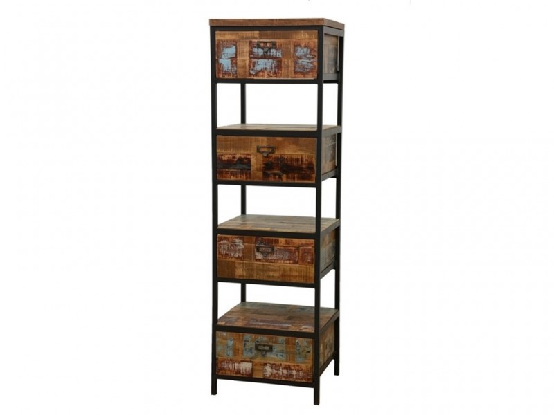 Colonne en bois massif recyclé structure en acier