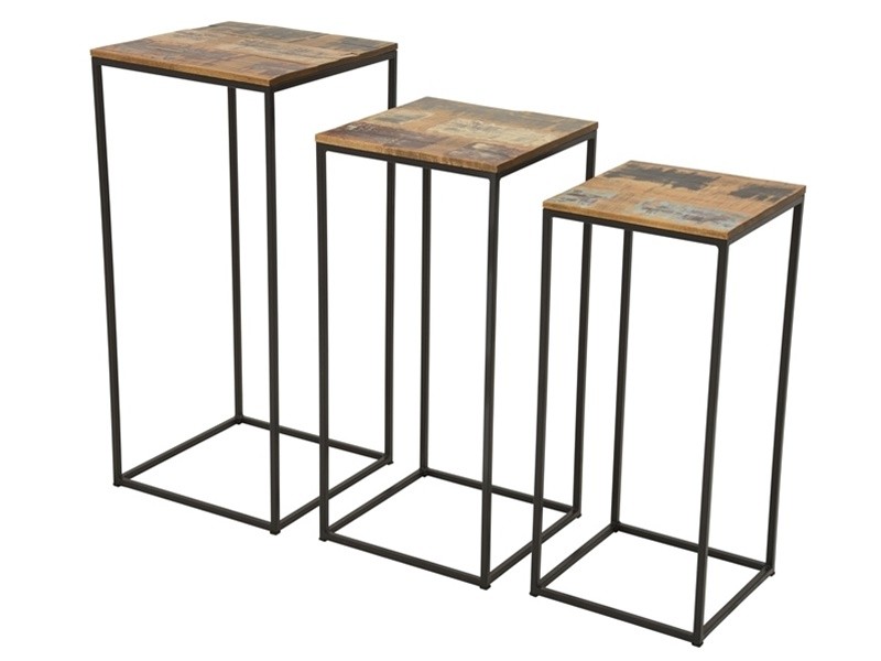 Consoles en bois massif recyclé