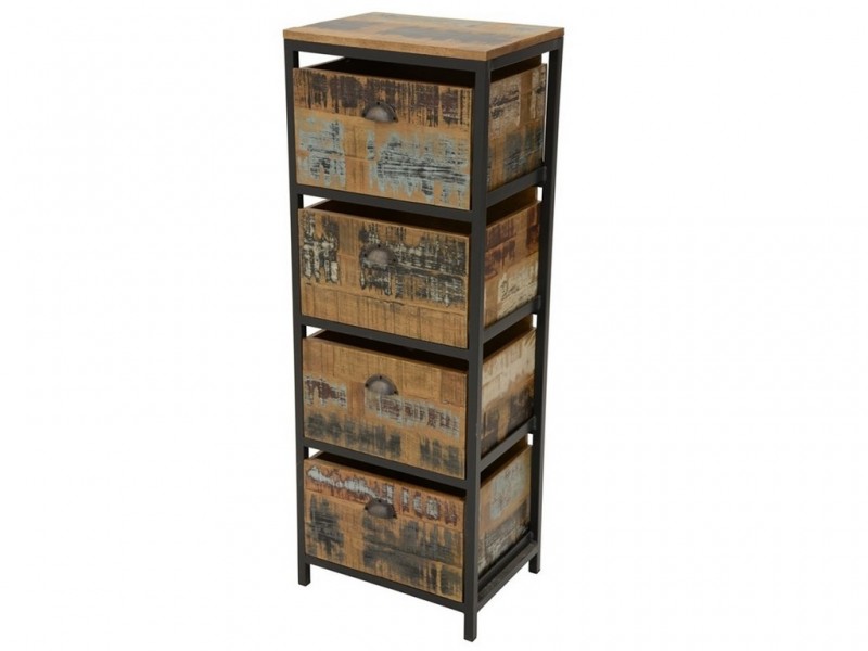 Colonne Factory 5 en hévéa massif recyclé