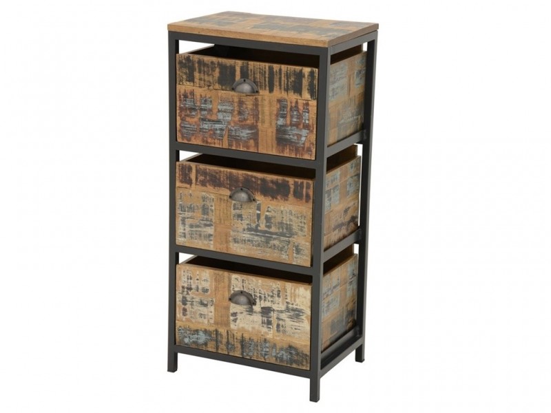 Colonne en bois massif recyclé et structure acier Colonne en bois massif recyclé et structure acier