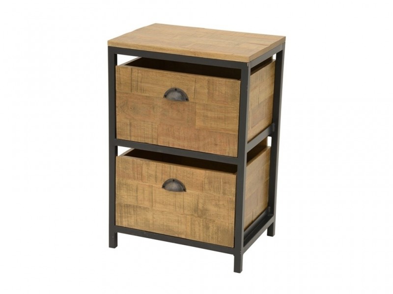 Colonne à tiroirs en bois recyclé