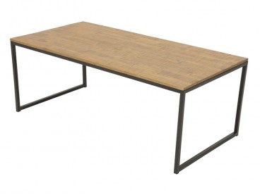Table basse en hévéa massif recyclé