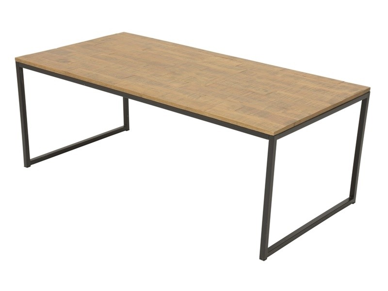 Table basse en hévéa massif recyclé