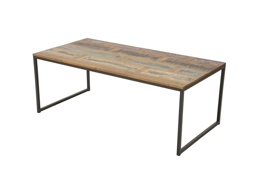 Table basse industrielle en bois recylé