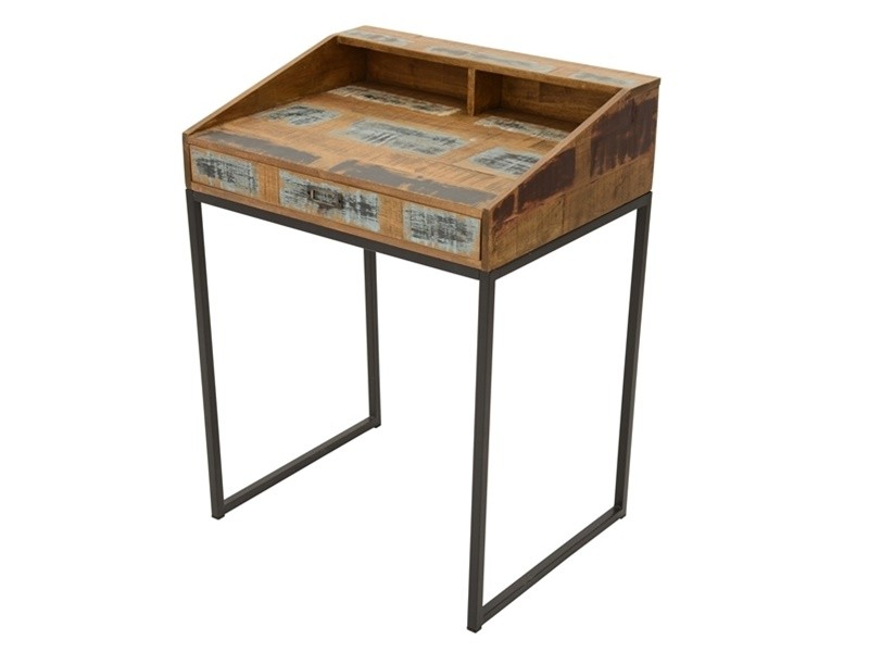 Bureau en hévéa recyclé, type industriel