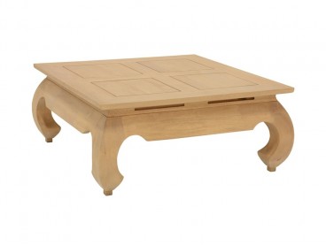 Table basse carrée en bois clair, finition huilé naturel