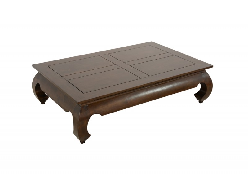 Table basse vernis noyer en hévéa massif Table basse vernis noyer en hévéa massif