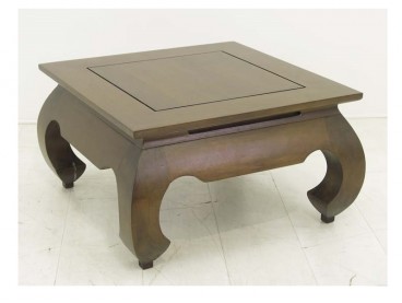 Table basse vernis foncé en bois massif