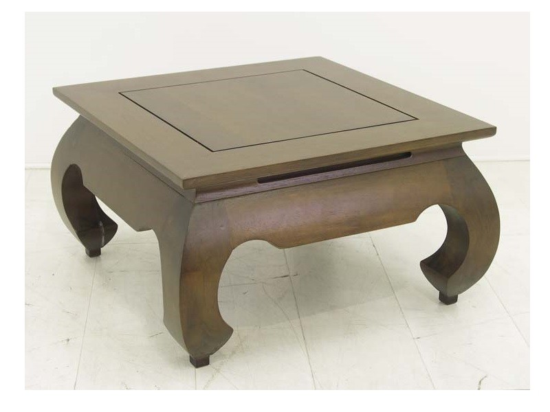 Table basse vernis foncé en bois massif