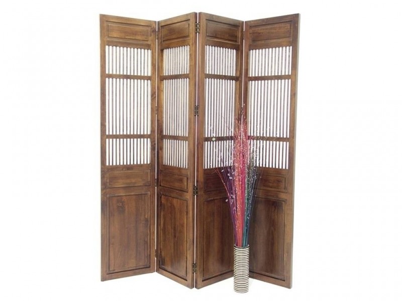 Paravent vernis foncé, hévéa massif Paravent vernis foncé, hévéa massif