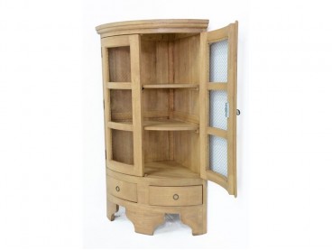 Meuble d'angle en bois massif clair