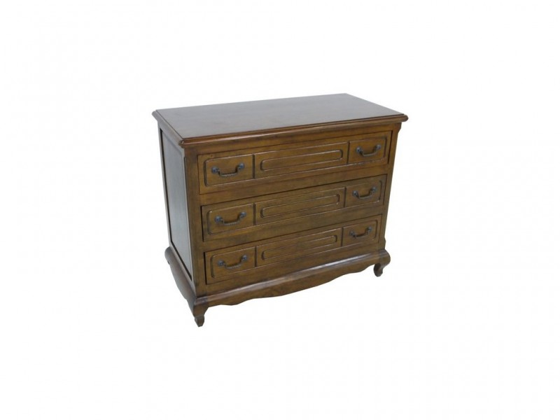 Commode en bois massif Vernis foncé