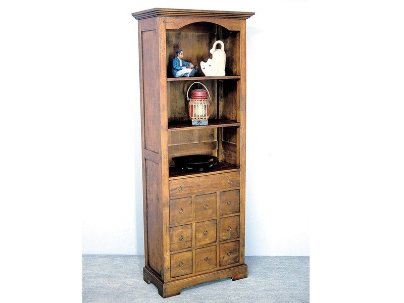 Étagère en hévéa massif finition vernis foncé Étagère en hévéa massif finition vernis foncé