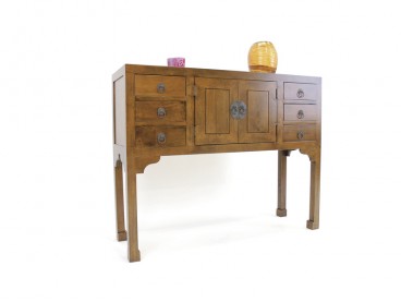 Console vernis foncé en bois massif