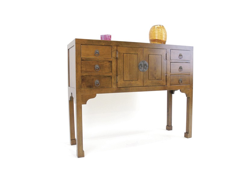Console vernis foncé en bois massif Console vernis foncé en bois massif