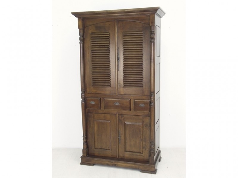 Vaisselier Playa en vernis foncé en hévéa massif