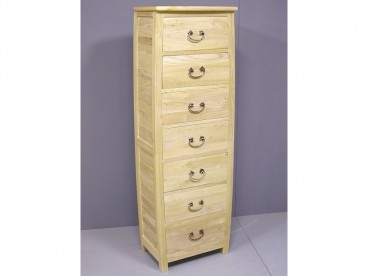 Chiffonnier 7 tiroirs en bois brut