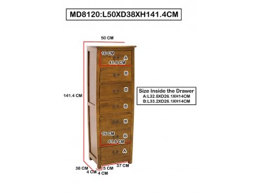 Chiffonnier en bois massif foncé