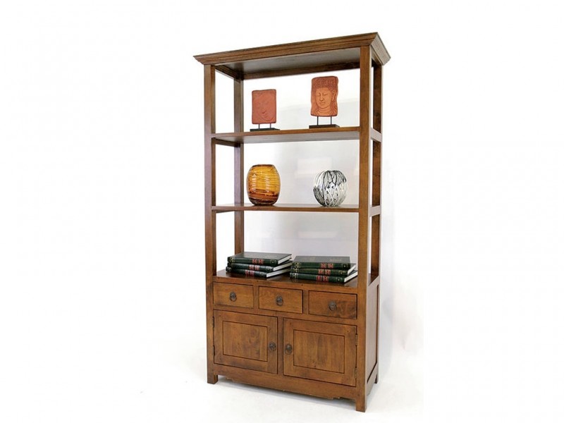 Etagère en vernis foncé, bois massif Etagère en vernis foncé, bois massif