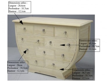 Commode en bois brut