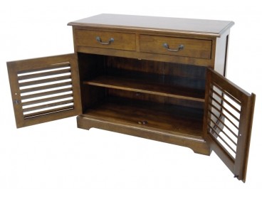 Buffet vernis foncé en bois massif